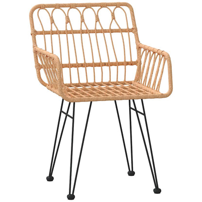 Garden Dining Set 7 pcs Brown Poly rattan