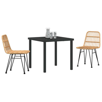 Garden Dining Set 3 pcs Brown Poly rattan