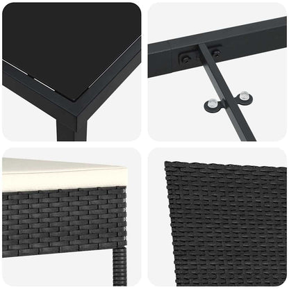 Garden Dining Set 7 pcs Black Poly rattan