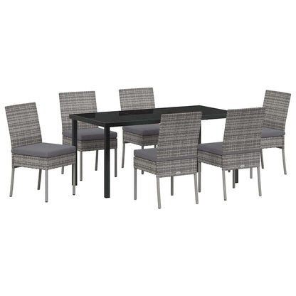 Garden Dining Set 7 pcs Grey Poly rattan