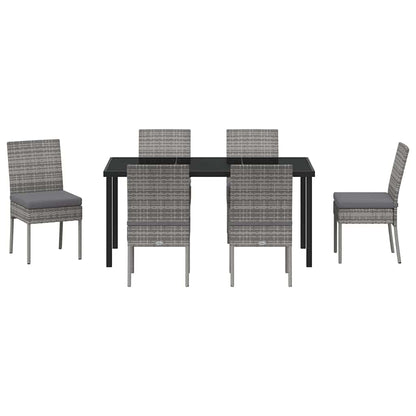 Garden Dining Set 7 pcs Grey Poly rattan
