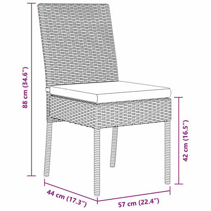 Garden Dining Set 7 pcs Grey Poly rattan