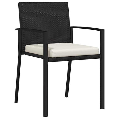 Garden Dining Set 5 pcs Black Poly rattan