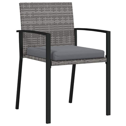 Garden Dining Set 5 pcs Grey Poly rattan