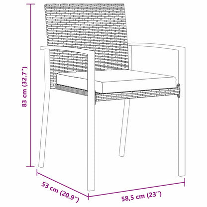 Garden Dining Set 5 pcs Grey Poly rattan
