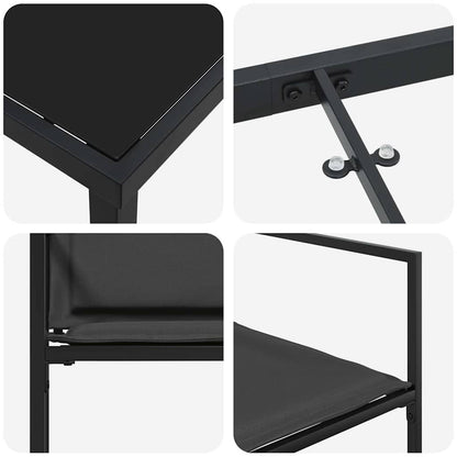 Garden Dining Set Folding Manual 5 pcs Black 160 x 80 x 73 cm