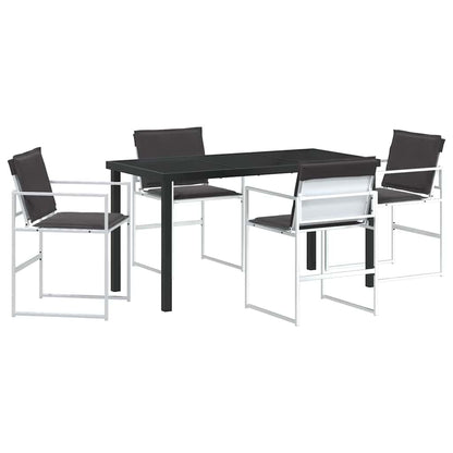 Garden Dining Set Folding Manual 5 pcs White 140 x 70 x 73 cm
