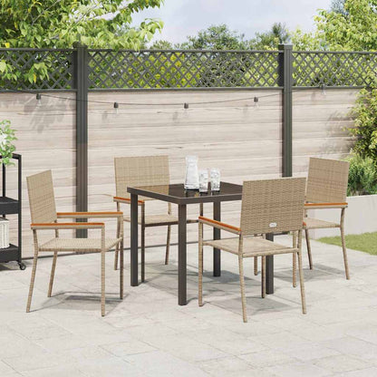Garden Dining Set 5 pcs Beige Poly rattan