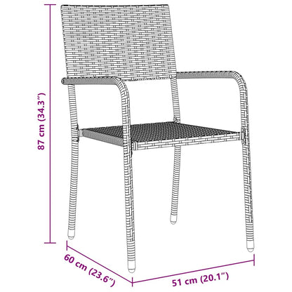 Garden Dining Set 5 pcs Grey Poly rattan