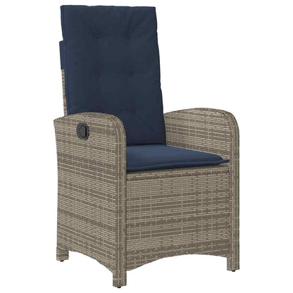 Garden Dining Set 5 pcs Grey Poly Rattan