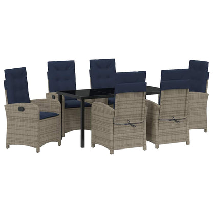 Garden Dining Set 7 pcs Grey Poly Rattan