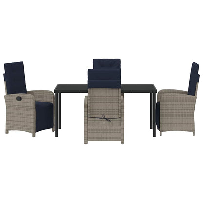 Garden Dining Set 5 pcs Grey Poly Rattan