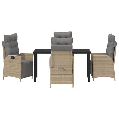 Garden Dining Set 5 pcs Beige Poly rattan
