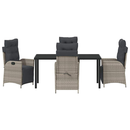 Garden Dining Set 5 pcs Light Grey Poly rattan