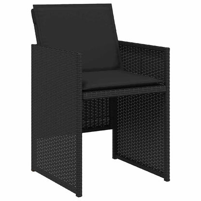 Garden Dining Set 5 pcs Black Poly Rattan