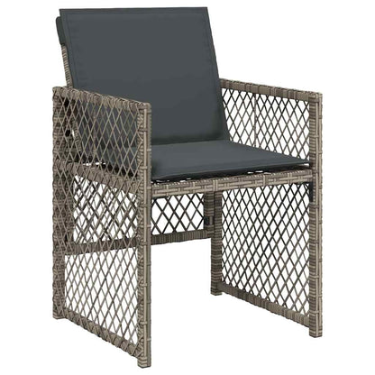 Garden Dining Set 5 pcs Grey Poly Rattan