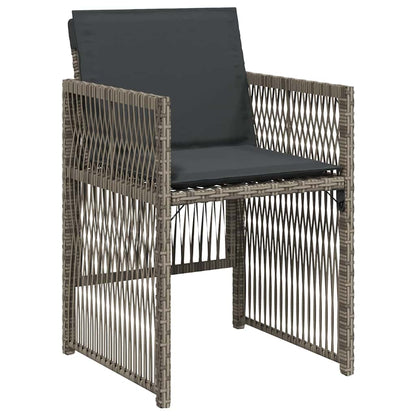 Garden Dining Set 5 pcs Grey Poly rattan