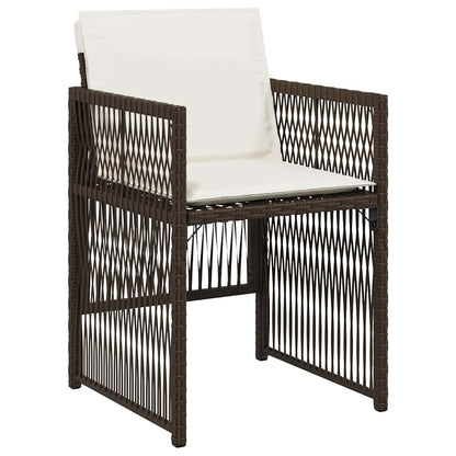 Garden Dining Set 5 pcs Brown Poly rattan