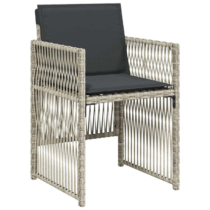 Garden Dining Set 5 pcs Light grey Poly rattan