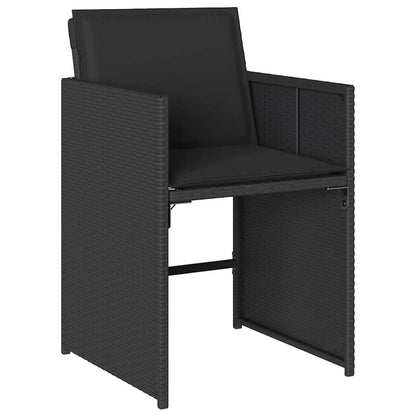 Garden Dining Set 5 pcs Black Poly Rattan