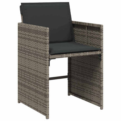 Garden Dining Set 5 pcs Grey Poly Rattan