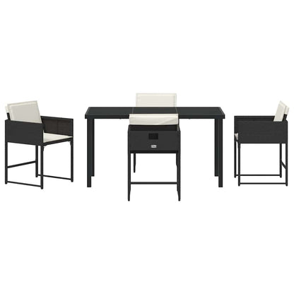 Garden Dining Set 5 pcs Black Poly Rattan