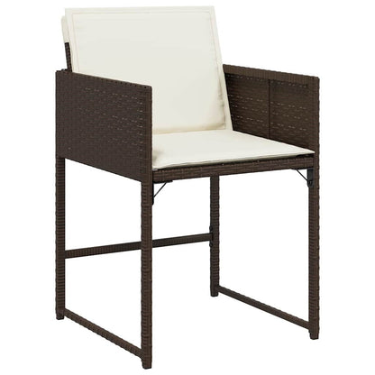 Garden Dining Set 5 pcs Brown Poly Rattan