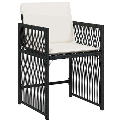 Garden Dining Set 5 pcs Black Poly Rattan