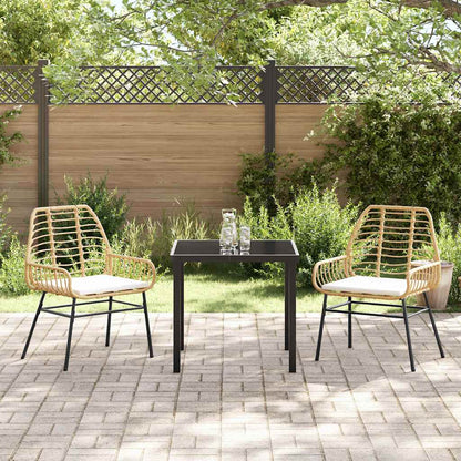 Garden Dining Set 3 pcs Brown Poly Rattan