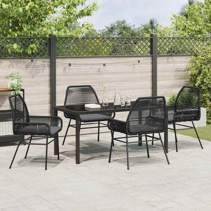 Garden Dining Set 5 pcs Black Poly Rattan