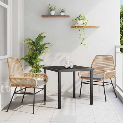 Garden Dining Set 3 pcs Brown Poly Rattan