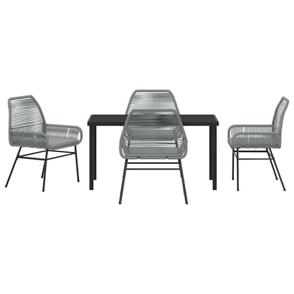Garden Dining Set 5 pcs Grey Poly Rattan