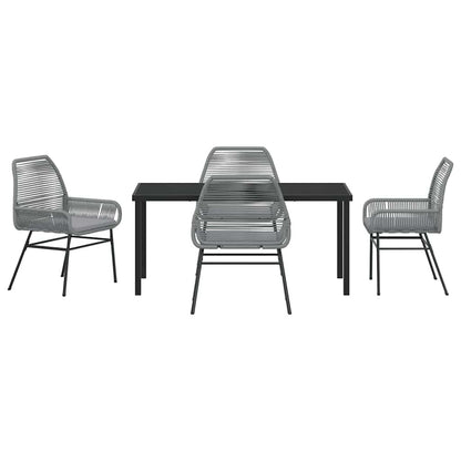 Garden Dining Set 5 pcs Grey Poly Rattan