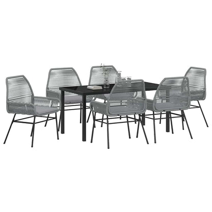 Garden Dining Set 7 pcs Grey Poly Rattan
