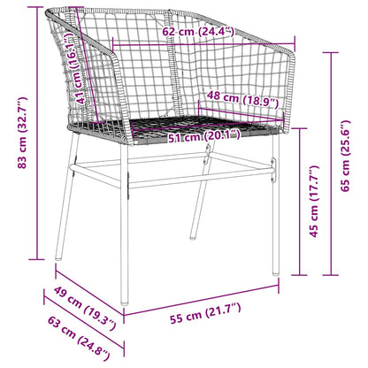 Garden Dining Set 3 pcs Brown Poly Rattan