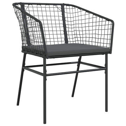 Garden Dining Set 7 pcs Black Poly Rattan