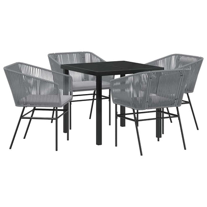 Garden Dining Set 5 pcs Grey Poly rattan