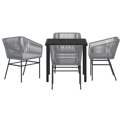Garden Dining Set 5 pcs Grey Poly rattan