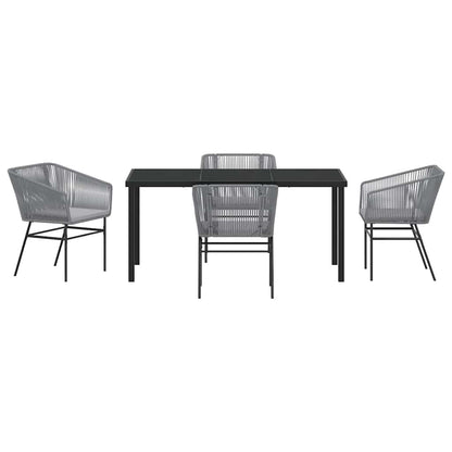 Garden Dining Set 5 pcs Grey Poly rattan