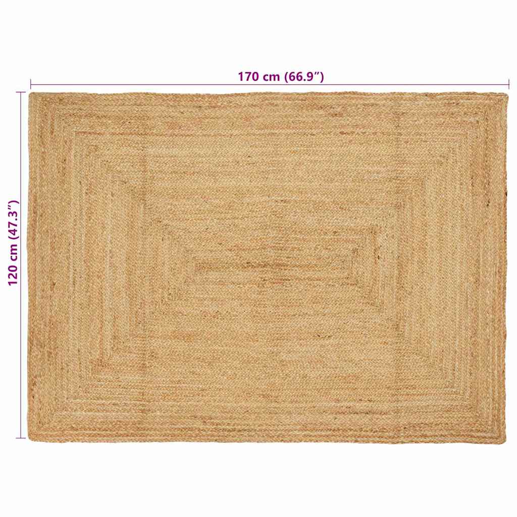 Rug Beige 120 x 170 cm Jute