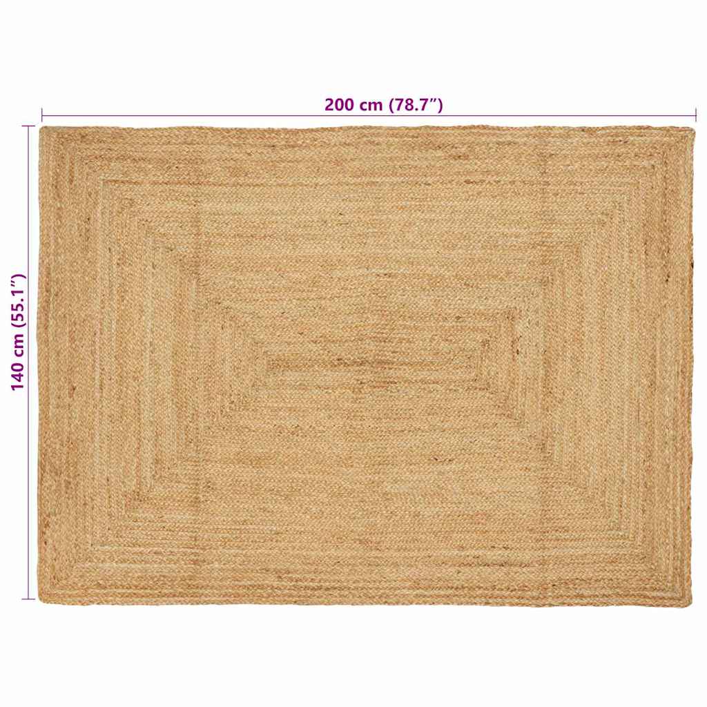 Rug Beige 140 x 200 cm Jute