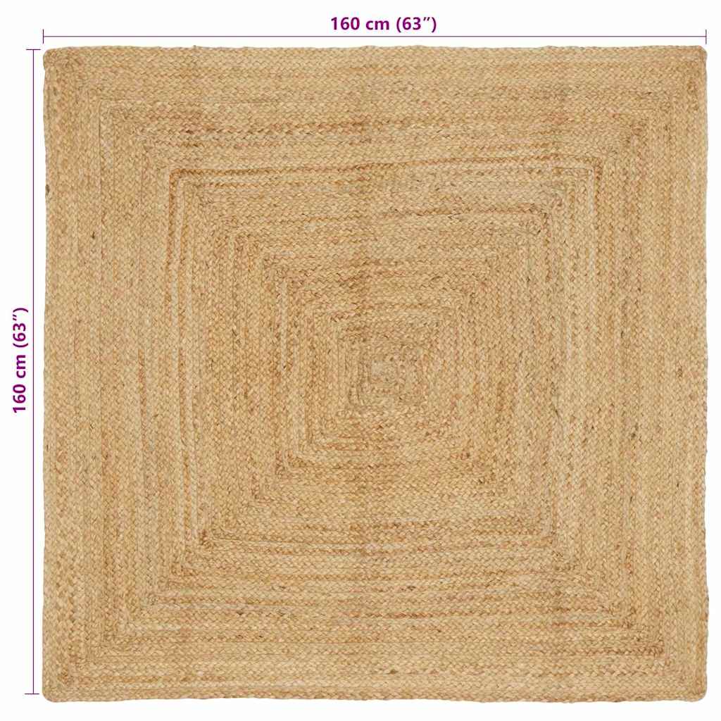 Rug Beige 160 x 160 cm Jute