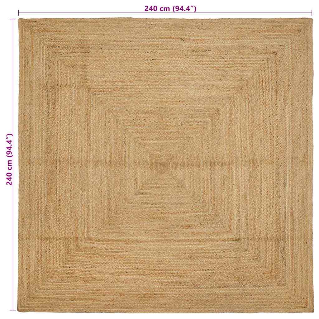 Rug Beige 240 x 240 cm Jute