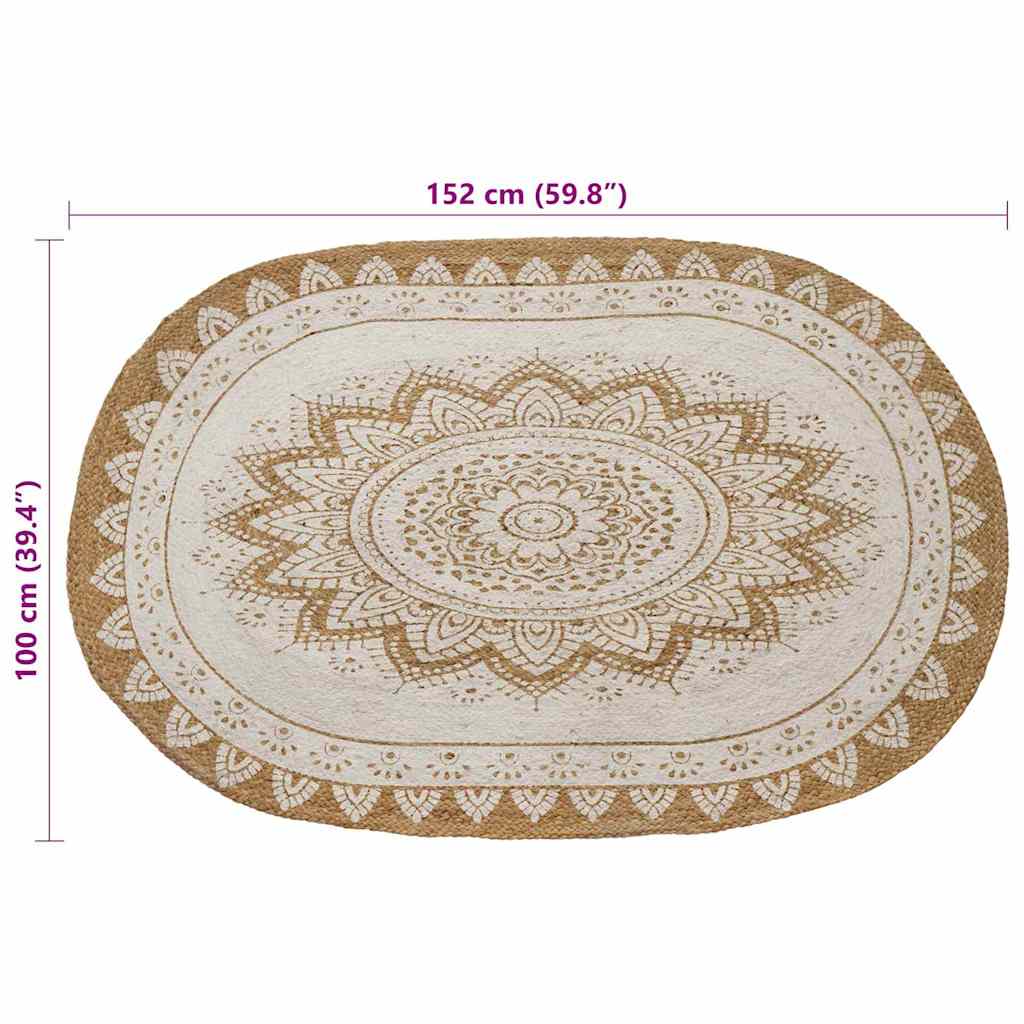 Rug Brown 100 x 152 cm Jute