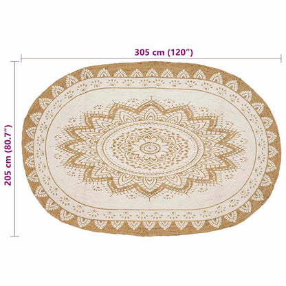 Rug Brown 205 x 305 cm Jute