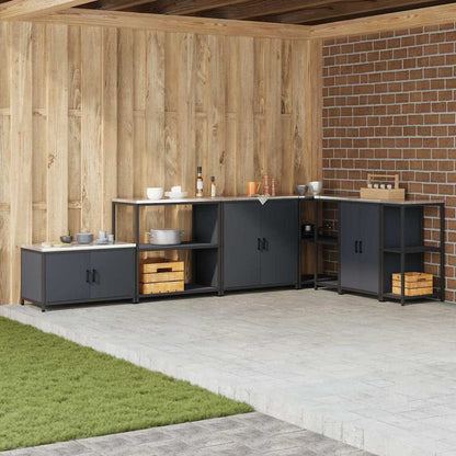 Kitchen Storage Shelf with Shelf with Storage Anthracite Steel