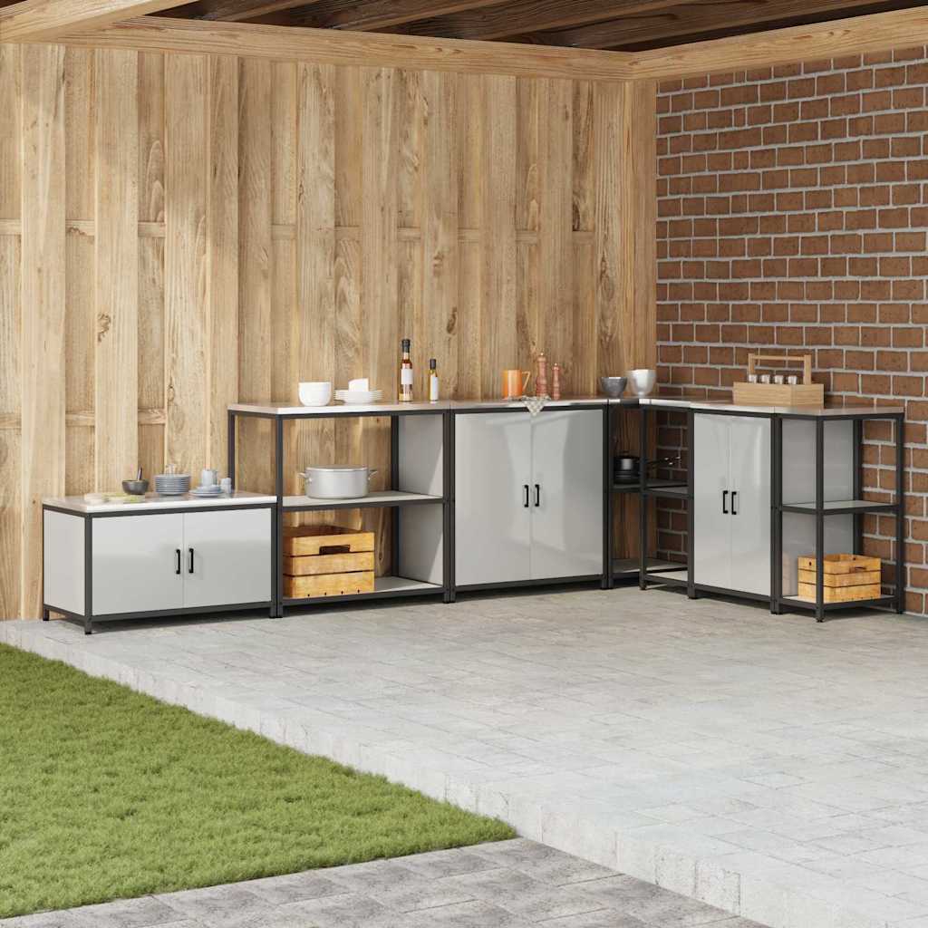 Kitchen Storage Shelf with Shelf Silver Galvanised steel