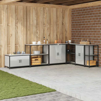 Kitchen Storage Shelf with Shelf Silver Galvanised steel