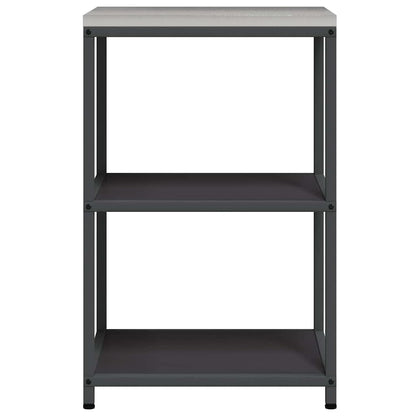 Kitchen Storage Shelf with Shelf with Storage Black Steel