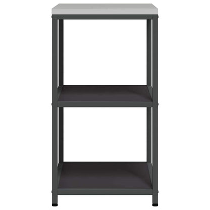 Kitchen Storage Shelf with Shelf with Storage Black Steel